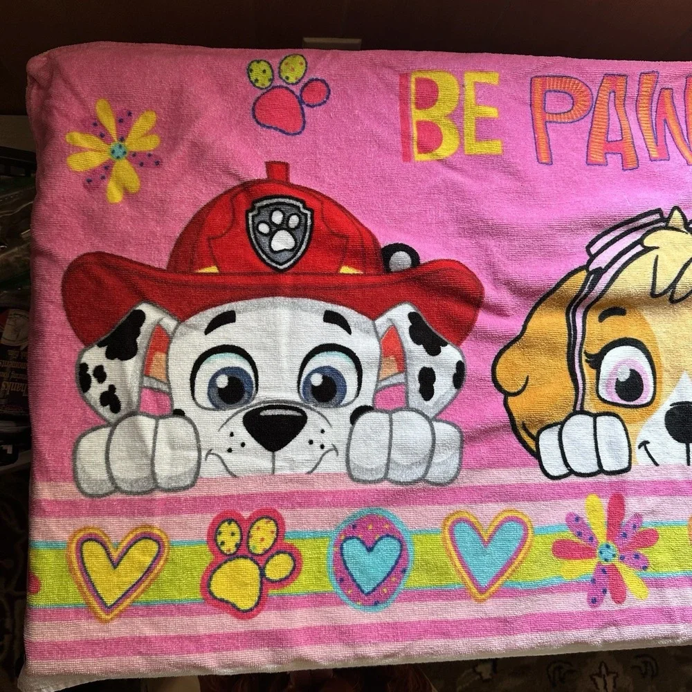 Paw Patrol Kids Hooded Towel Wrap 100% Cotton Beach Bath Nickelodeon 23 X 48